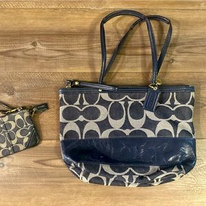 Denim Coach purse & wallet